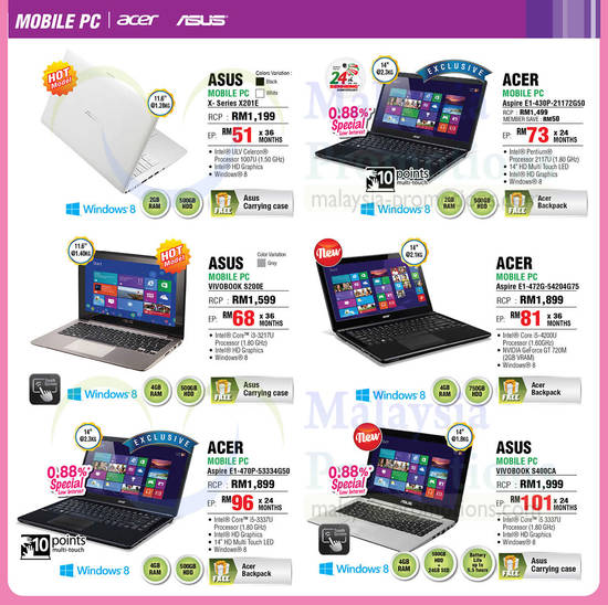 Notebooks, Vivobooks, Asus, Acer