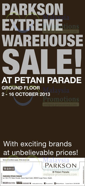 Featured image for (EXPIRED) Parkson Extreme Warehouse Sale @ Petani Parade Kedah 2 – 16 Oct 2013