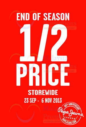 Featured image for (EXPIRED) Pepe Jeans London End of Season 70% Off Storewide Promo 23 Sep – 6 Nov 2013