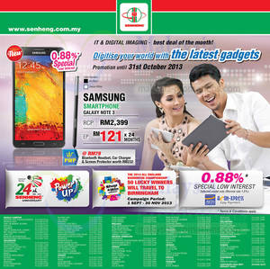 Featured image for Senheng Smartphones, Notebooks & Digital Cameras Promotion Offers 1 Oct 2013