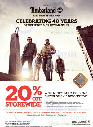 Featured image for (EXPIRED) Timberland 20% Off Storewide Promo 8 – 13 Oct 2013