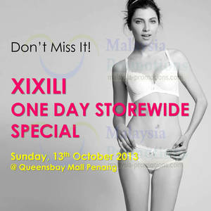 Featured image for (EXPIRED) XIXILI One Day 35% Off Storewide SALE @ Queensbay Mall 13 Oct 2013