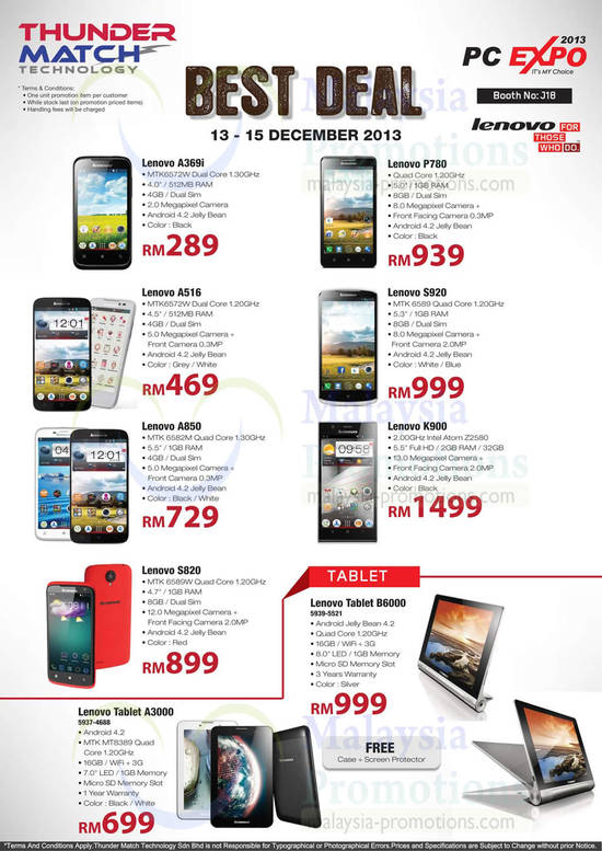 12 Dec Lenovo Mobile Phones, Tablets, A369i, P780, S920, K900, B6000