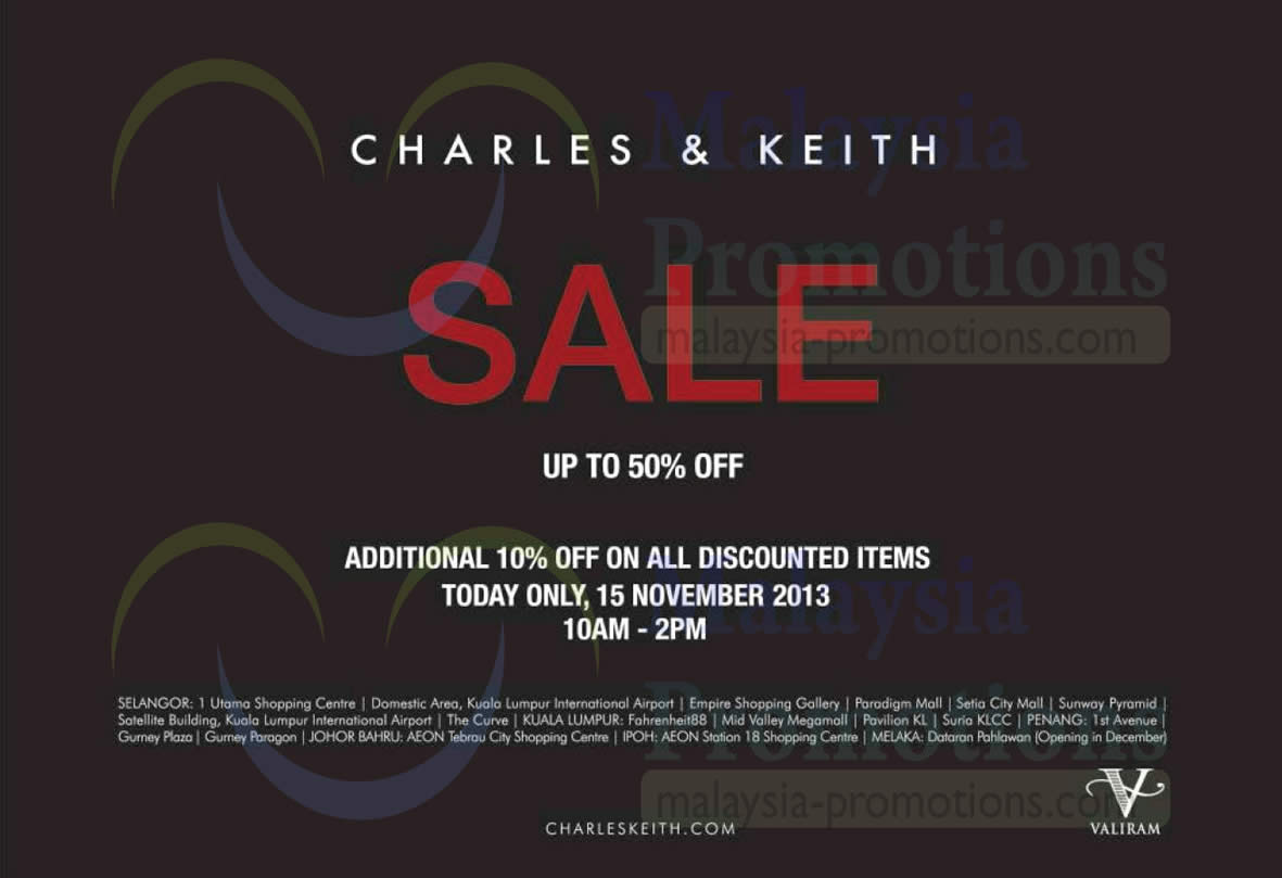 Charles Keith Up To 50 Off Sale Final Markdown 15 Nov 16 Dec 2013