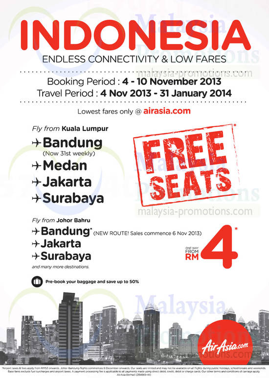 Indonesia FREE Seats Promo