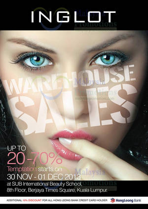 Featured image for (EXPIRED) Inglot Warehouse SALE @ Berjaya Times Square 30 Nov – 1 Dec 2013