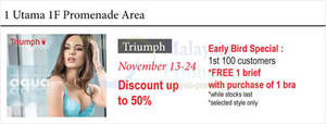 Featured image for Isetan Up to 50% OFF Triumph Promo Offers @ 1 Utama 13 – 24 Nov 2013