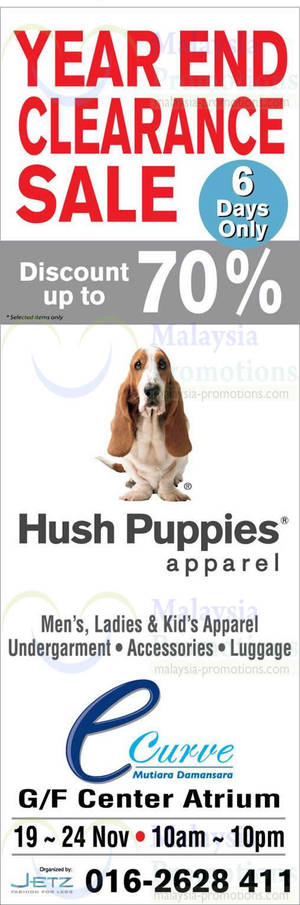 Featured image for (EXPIRED) Hush Puppies Apparel Clearance SALE @ eCurve 19 – 24 Nov 2013