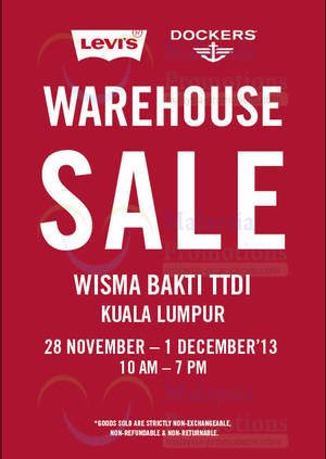 Featured image for (EXPIRED) Levi’s & Dockers Warehouse SALE @ Wisma Bakti TTDI KL 28 Nov – 1 Dec 2013