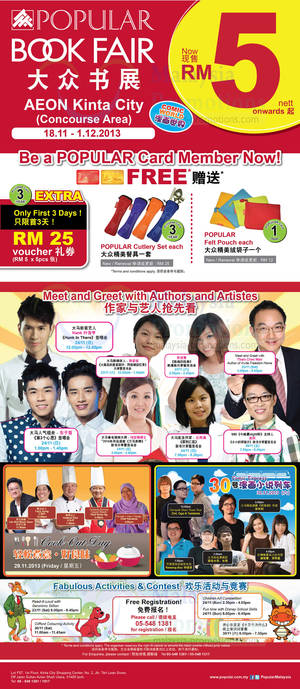 Featured image for (EXPIRED) Popular Book Fair @ Aeon Kinta City 18 Nov – 1 Dec 2013