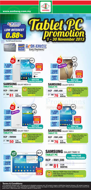 Featured image for Senheng Samsung Tablets Offers 1 Nov 2013