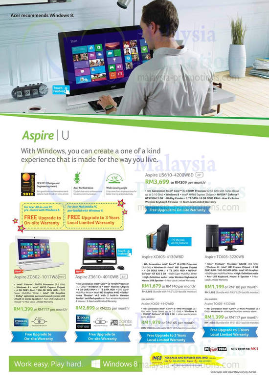 13 Dec NCS Acer Desktop PCs Aspire U, AIO Desktop PC