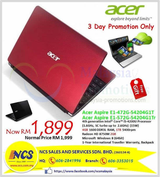 13 Dec NCS Acer Notebooks Aspore E1 Series