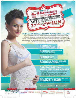 Featured image for Mom & Baby Expo @ MITC Malacca 27 – 29 Jun 2014