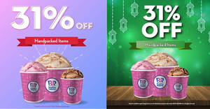 Featured image for Baskin-Robbins M’sia offering 31% off handpacked ice cream on 31 Jan 2023