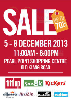 Featured image for (EXPIRED) Sanuk, Kickers & More Branded SALE @ Pearl Point 5 – 8 Dec 2013