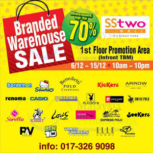 Featured image for Branded Up To 70% OFF Warehouse Sale @ SStwo Mall 6 – 15 Dec 2013