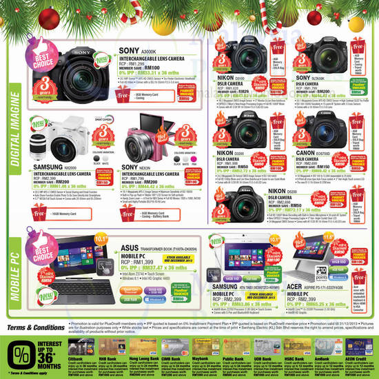 Digital Cameras, DSLRs, Notebooks, Sony, Nikon, Samsung, Canon, Asus, Acer