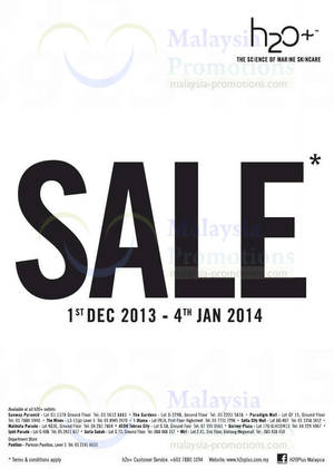 Featured image for H2O SALE 1 Dec 2013 – 4 Jan 2014