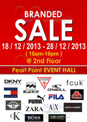 Featured image for (EXPIRED) Branded SALE @ Pearl Point 18 – 28 Dec 2013