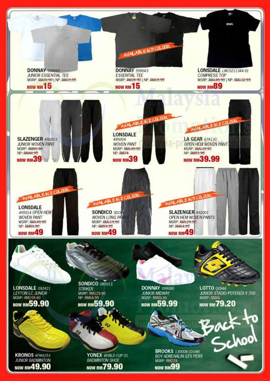 Shoes, Tees, Pants, Donnay, Lonsdale, Sondico