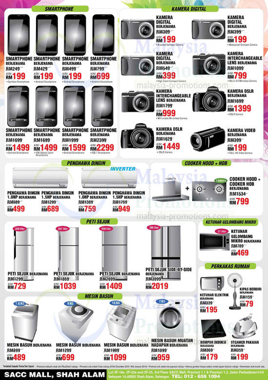 Smartphones, Digital Cameras, Air Conditioners, Fridges, Appliances