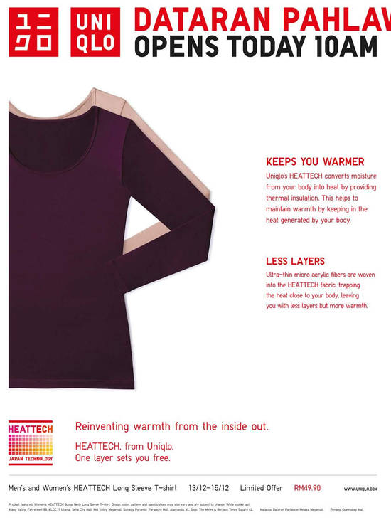 Uniqlo Heattech Features, Limited Offer