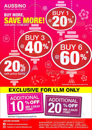 Featured image for Aussino Up To 60% OFF Promo 23 Jan – 13 Feb 2014