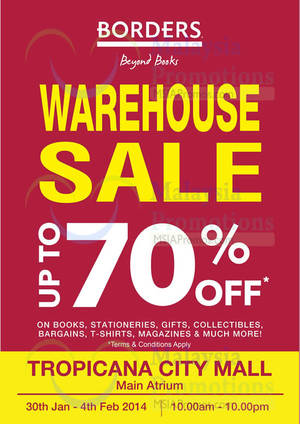 Featured image for (EXPIRED) Borders Warehouse SALE @ Tropicana City Mall 30 Jan – 4 Feb 2014