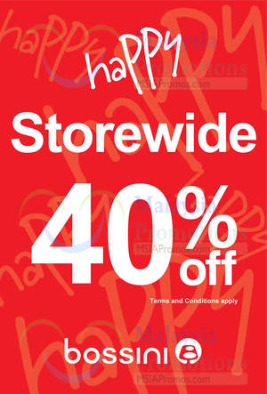 Featured image for Bossini 40% OFF Storewide Promo 27 Jan – 2 Feb 2014
