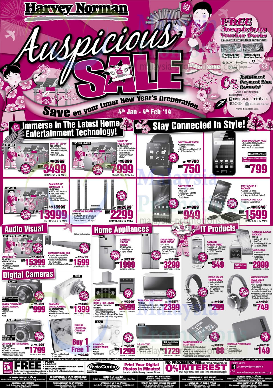 Featured image for Harvey Norman Digital Cameras, Furniture, Notebooks & Appliances Offers 11 - 17 Jan 2014