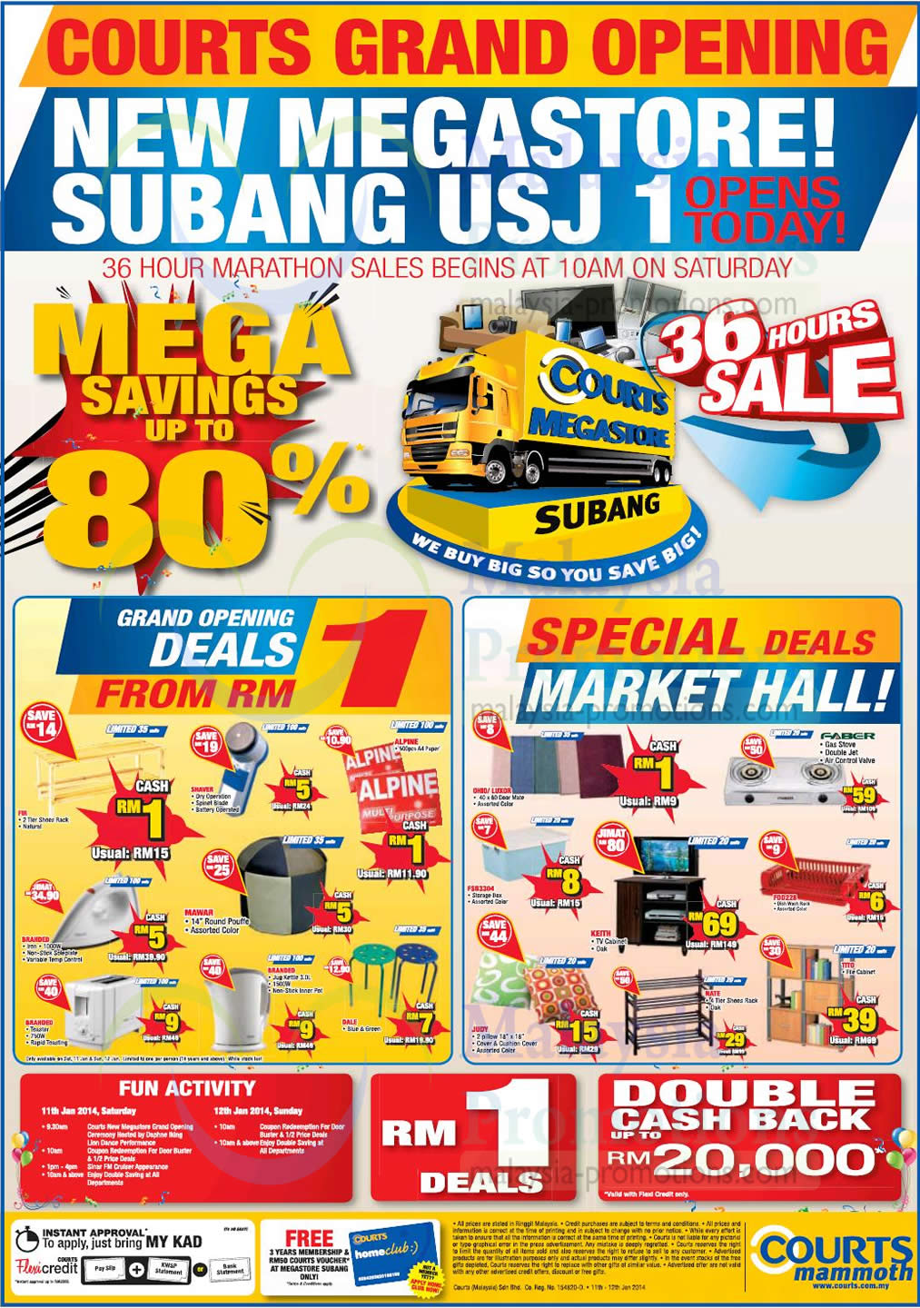 Featured image for Courts Subang USJ One Grand Opening Megastore Offers 11 - 12 Jan 2014