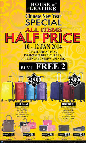 Featured image for (EXPIRED) House of Leather 50% OFF Promo @ Penang 10 – 12 Jan 2014