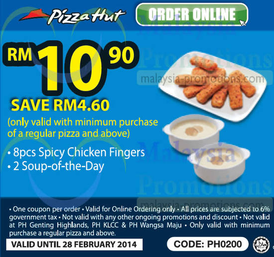 RM10.90 for 8pcs Spicy Chicken Fingers, 2 Soup