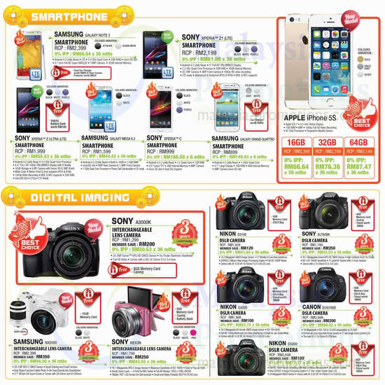 Smartphones, Digital Cameras, DSLRs, Samsung, Sony, Apple, Nikon, Canon