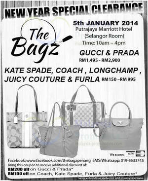 Featured image for (EXPIRED) The Bagz Branded Handbags SALE @ Putrajaya Marriott Hotel 5 Jan 2014