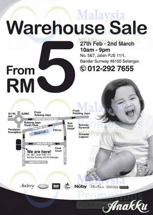 Featured image for Anakku Warehouse Sale @ Selangor 27 Feb – 2 Mar 2014