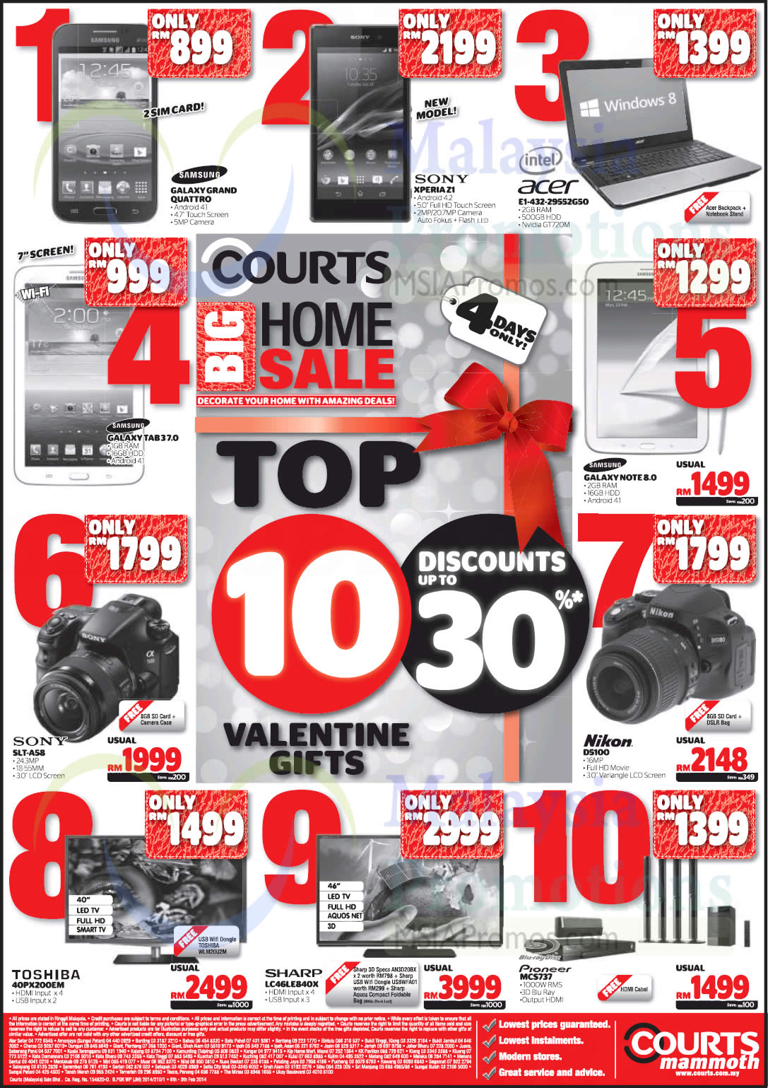 Courts Big Home Sale Offers 6 9 Feb 2014