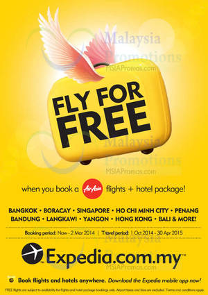 Featured image for (EXPIRED) Expedia Fly For FREE Promo 24 Feb – 2 Mar 2014