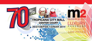 Featured image for (EXPIRED) M2 Premium Brands Luxury Branded Handbags SALE @ Tropicana City Mall 26 Feb – 2 Mar 2014