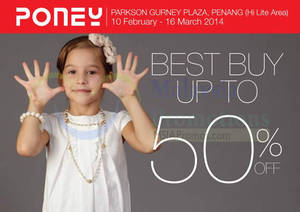 Featured image for (EXPIRED) Poney Up To 50% OFF @ Parkson Gurney Plaza 10 Feb – 16 Mar 2014