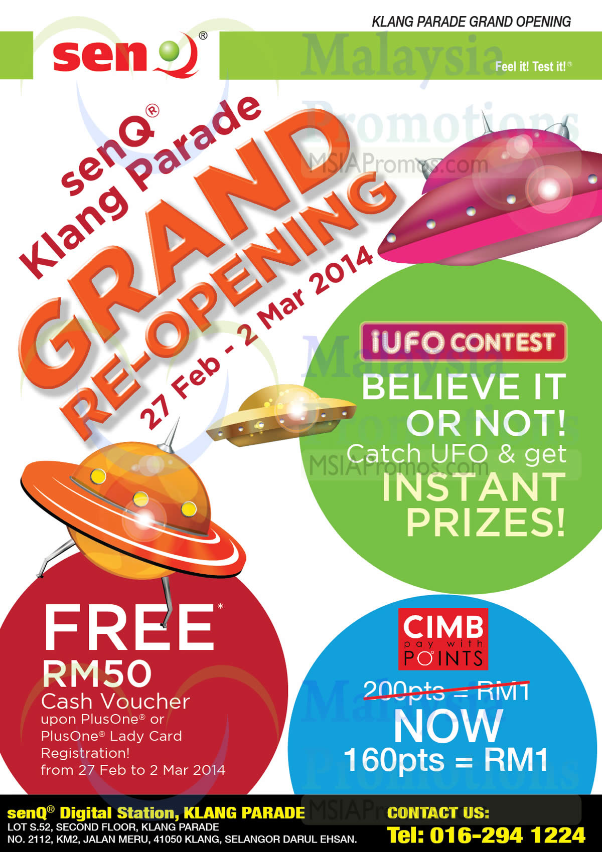 Featured image for SenQ Grand Re-Opening Promo Offers @ Klang Parade 27 Feb - 2 Mar 2014