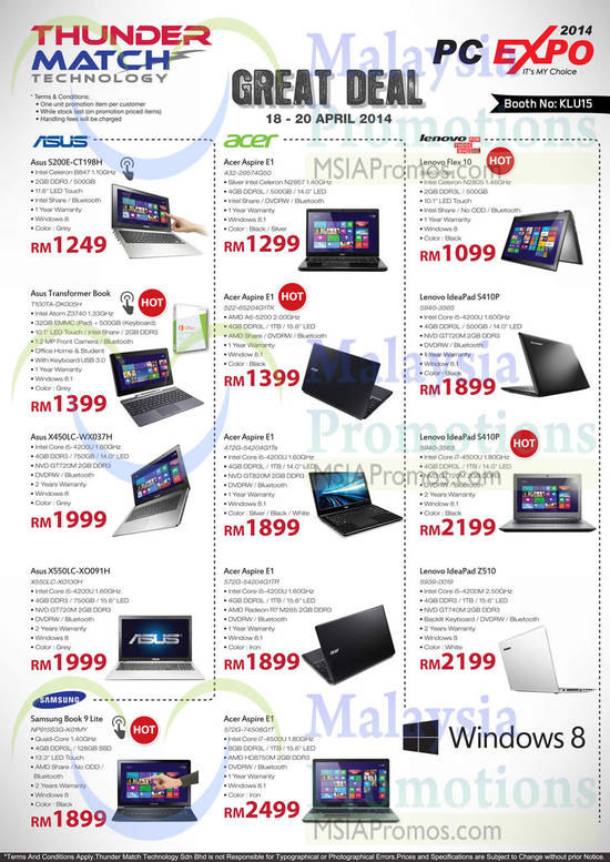 18 Apr Thunder Match Technology Notebooks Asus, Acer, Lenovo, Samsung