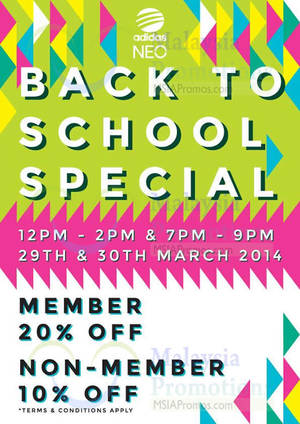 Featured image for (EXPIRED) Adidas Neo 10% OFF Promo @ Suria Sabah 29 – 30 Mar 2014