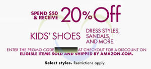 Featured image for (EXPIRED) Amazon.com 20% OFF Kids’ shoes, Dress styles, Sandals & More Coupon Code 29 Mar – 14 Apr 2014