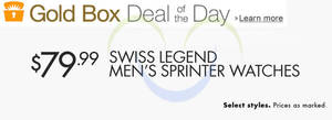 Featured image for (EXPIRED) Swiss Legend 84% OFF Men’s Sprinter Watches One Day Promo 29 – 30 Mar 2014