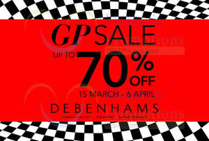 Featured image for (EXPIRED) Debenhams Up To 70% OFF Promotion 15 Mar – 6 Apr 2014