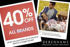 Featured image for (EXPIRED) Debenhams 40% OFF Promotion 2 – 12 Mar 2014