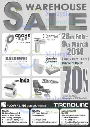 Featured image for (EXPIRED) Flow-Line Bathroom Accessories Warehouse SALE @ Klang, Penang & KL 28 Feb – 9 Mar 2014