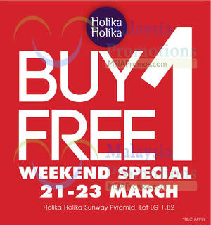 Featured image for Holika Holika Buy 1 Get 1 FREE Weekend Promo 21 – 23 Mar 2014